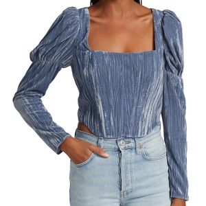 Wayf  Velvet Bustier Top D8